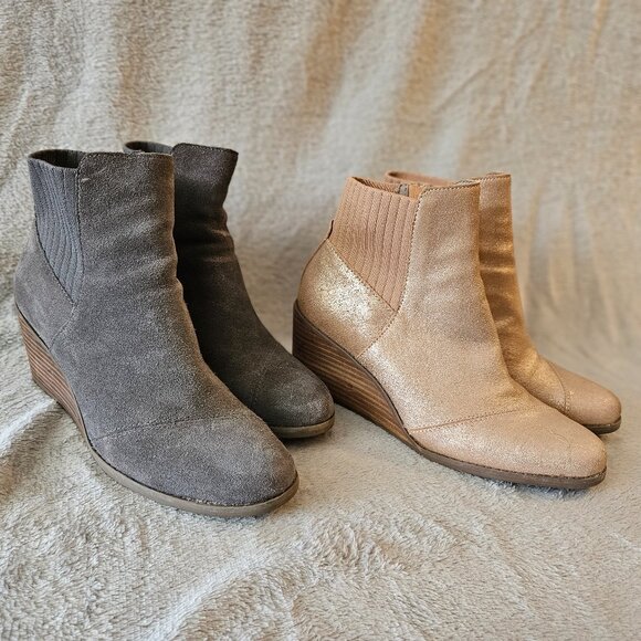 Toms Shoes - 2 Pairs of Cute Toms Booties sz 8.5